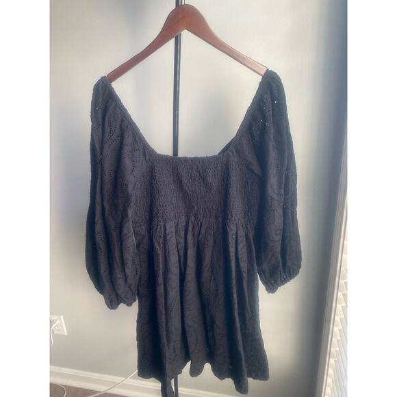 Banana Republic Eyelet‎ Twist Mini Dress Black Size Small - Picture 4 of 5